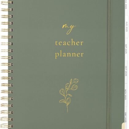 Aesthetic Teacher Planner For The 2025-2026 Academic School Year - Your All Incl. 8.5" x 11" Lesson Plan Book Supplies - Easily Organize Your Daily, Weekly & Monthly Classroom/Homeschool Schedule