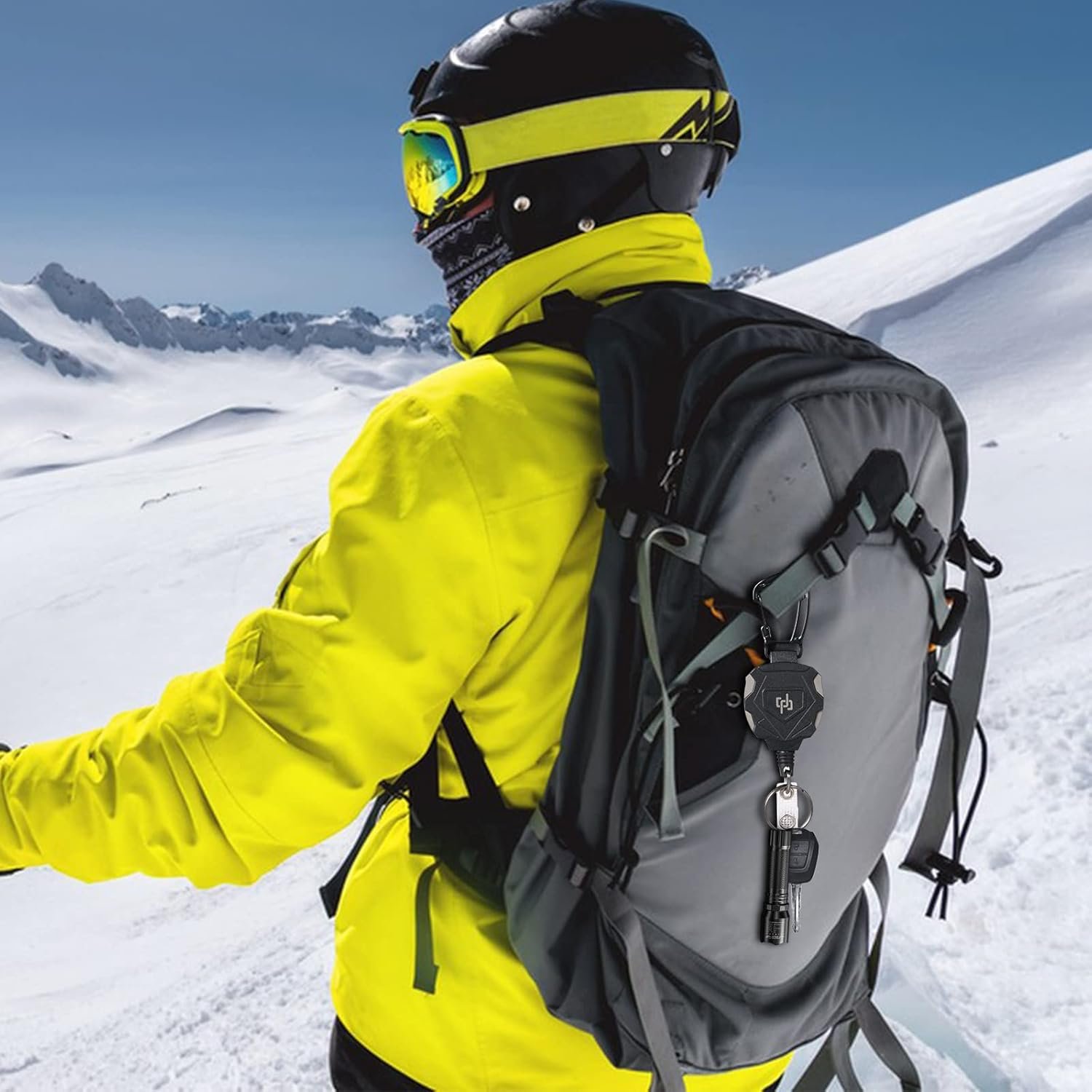 2 Pack Retractable Keychain Heavy Duty Carabiner Badge Holder, Tactical ID Badge Reel with 32” Steel Retractable Cord, 8.0 OZ - Image 7