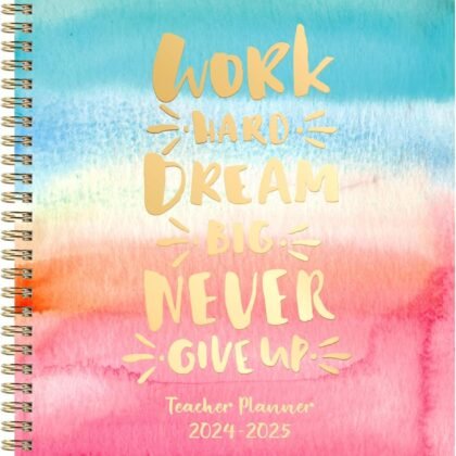 Teacher Planner 2024-2025 - Planner for Academic Year, Jul 2024 - Jun 2025, 8" x 10", Lesson Plan Organizer, Flexible Colorful Hardcover with Twin-Wire Binding