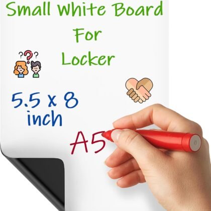 Locker Dry Erase Board Magnetic 5.5x8 - Locker Whiteboard Magnetic - Dry Erase Board for Lockers Magnet White Boards for Lockers Small Magnet White Boards - 5x8 Mini Whiteboard
