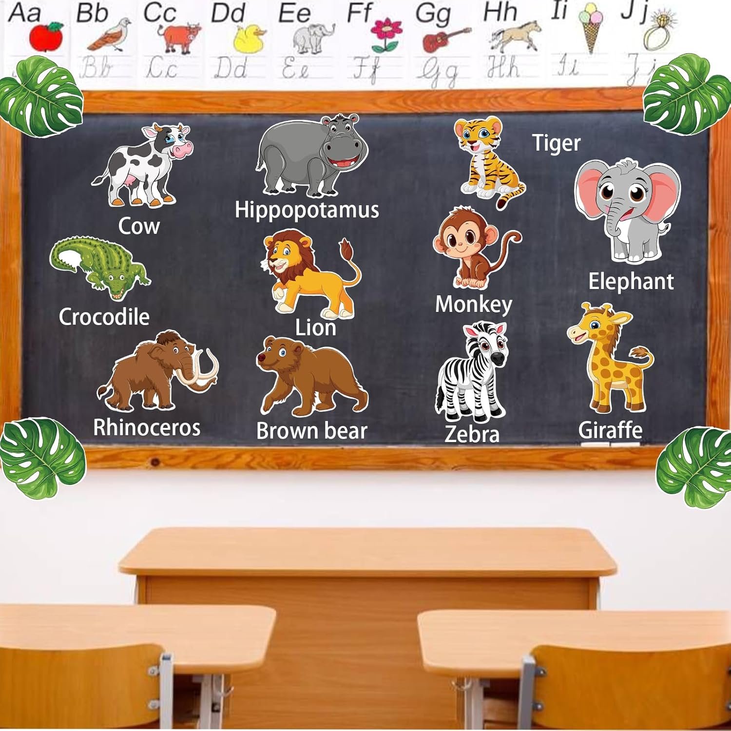 48 Pieces Jungle Animal Cutouts, Safari Animal Cutouts Classroom Decor Jungle Animals Cardboard Paper Cut-Outs for Bulletin Board Baby Shower Theme Birthday Party Decor - Image 5