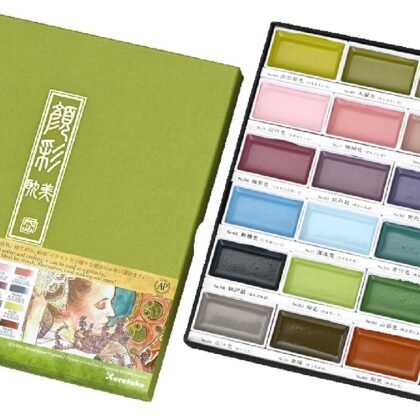 Kuretake GANSAI TAMBI Watercolor Paint Set 24 Colors II - Art nouveau, Professional-quality art supplies for artists adult painting aketching, Non-Toxic, Made in Japan
