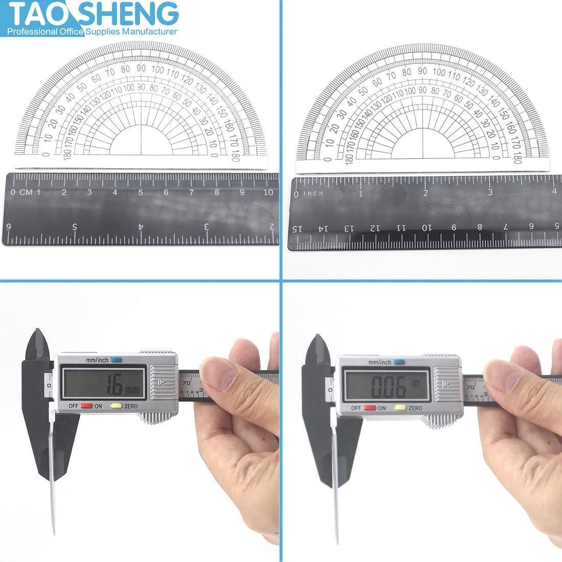 4-Inch 180 Degrees Plastic Protractor, 10cm Length Transparent Acrylic Semicircle Angle Measurement Ruler Tool for School Student Math Classroom Office Teachers, Clear 1 Pack - Image 5