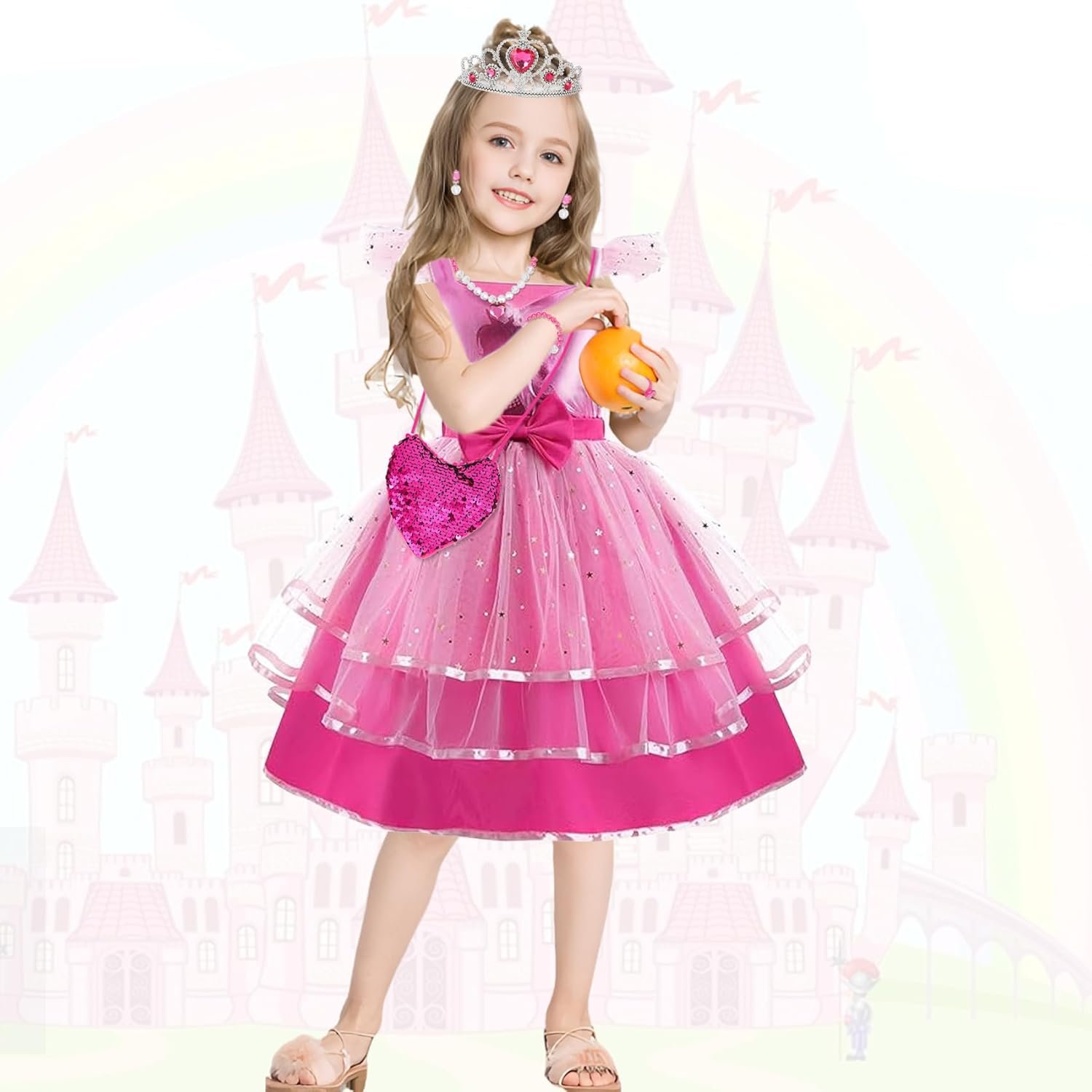 WYB Girls Costume Dress Cosplay Dress Birthday Party Movie Dress Up for 4-10 Years Kids Outfits - Image 6