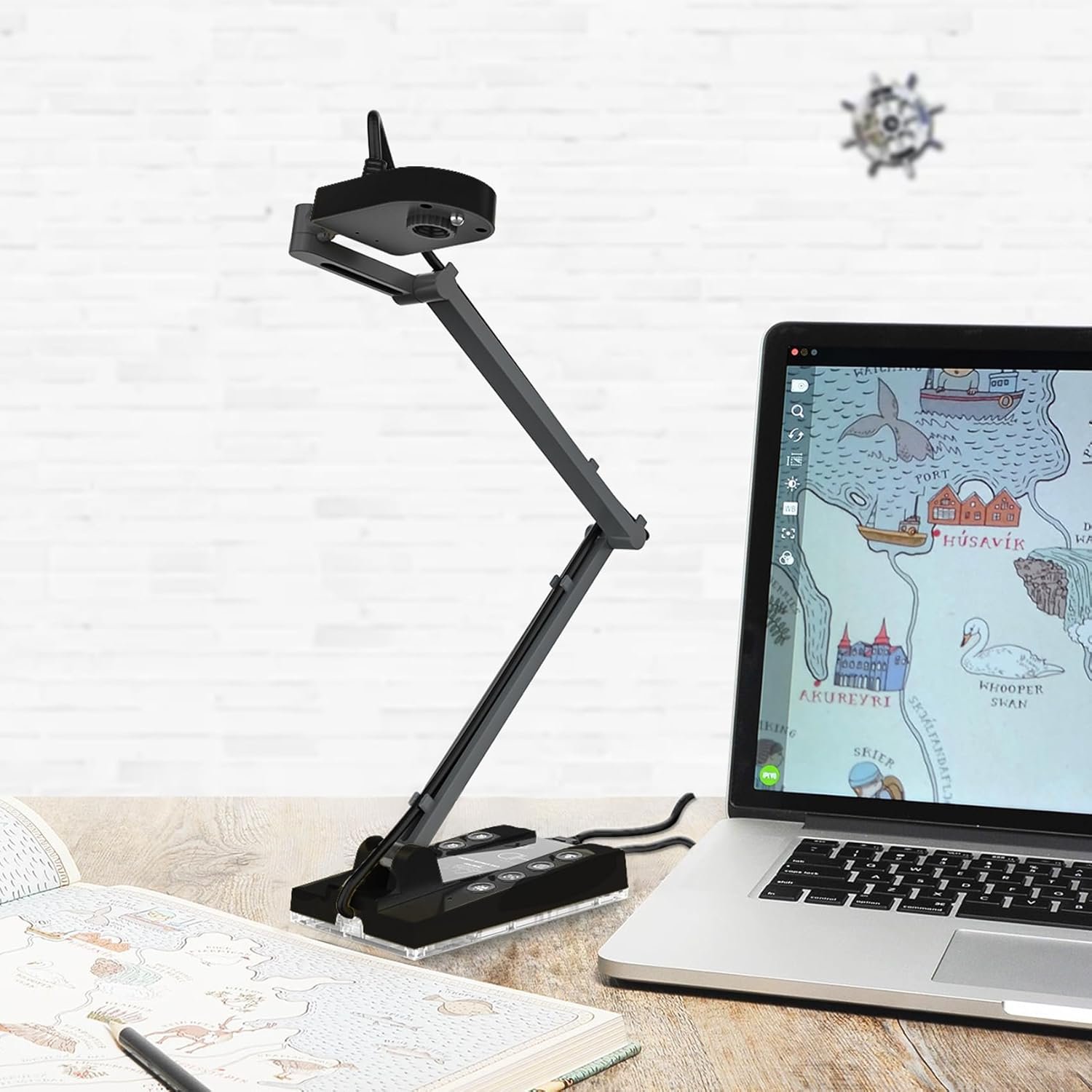 TreasLin Document Camera for Teachers HDMI USB-C 15MP HDIM Document Camera, Remote Learning Classroom Presentations Camera Art Classes Online Teaching with Multi Angle Rotation Adjustment LED Light - Image 6