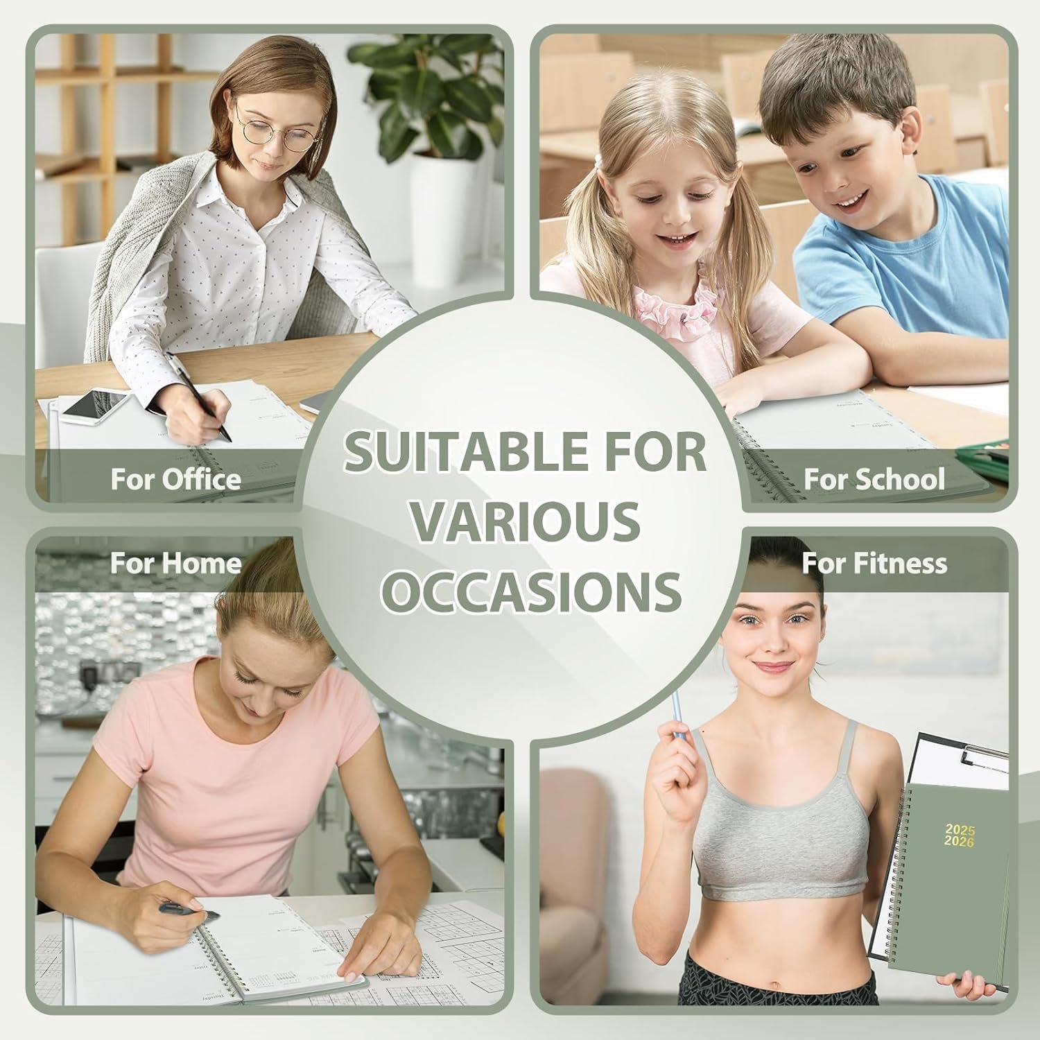 Planner 2025-2026, Weekly and Monthly Calendar Academic Planner (July 2025 - June 2026), Hardcover Teacher School Student Agenda with Tabs, Ideal for School Office Supplies, A5 (6.3" x 8.5") - Green - Image 7