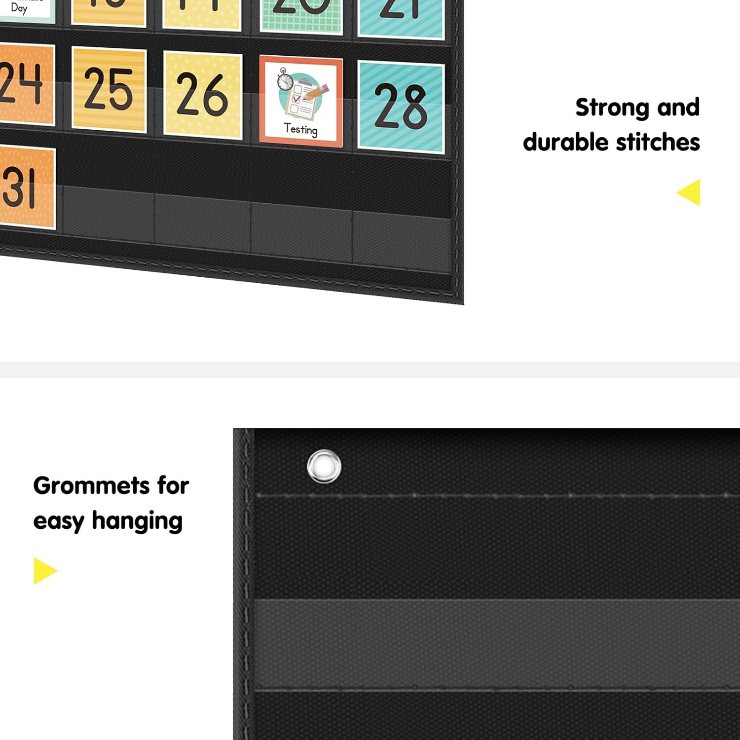 Eamay Rainbow Colorful Calendar Pocket Chart for Kids,Preschool Kindergarten Classroom Elementary Must Haves,Classroom Decorations Decor,Homeschool Teacher Supplies,Back to School Supplies - Image 6