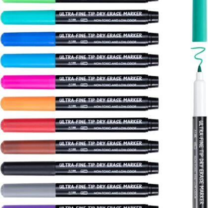 maxtek Dry Erase Markers, 0.7mm Ultra Fine Tip, Low Odor, 12 Count