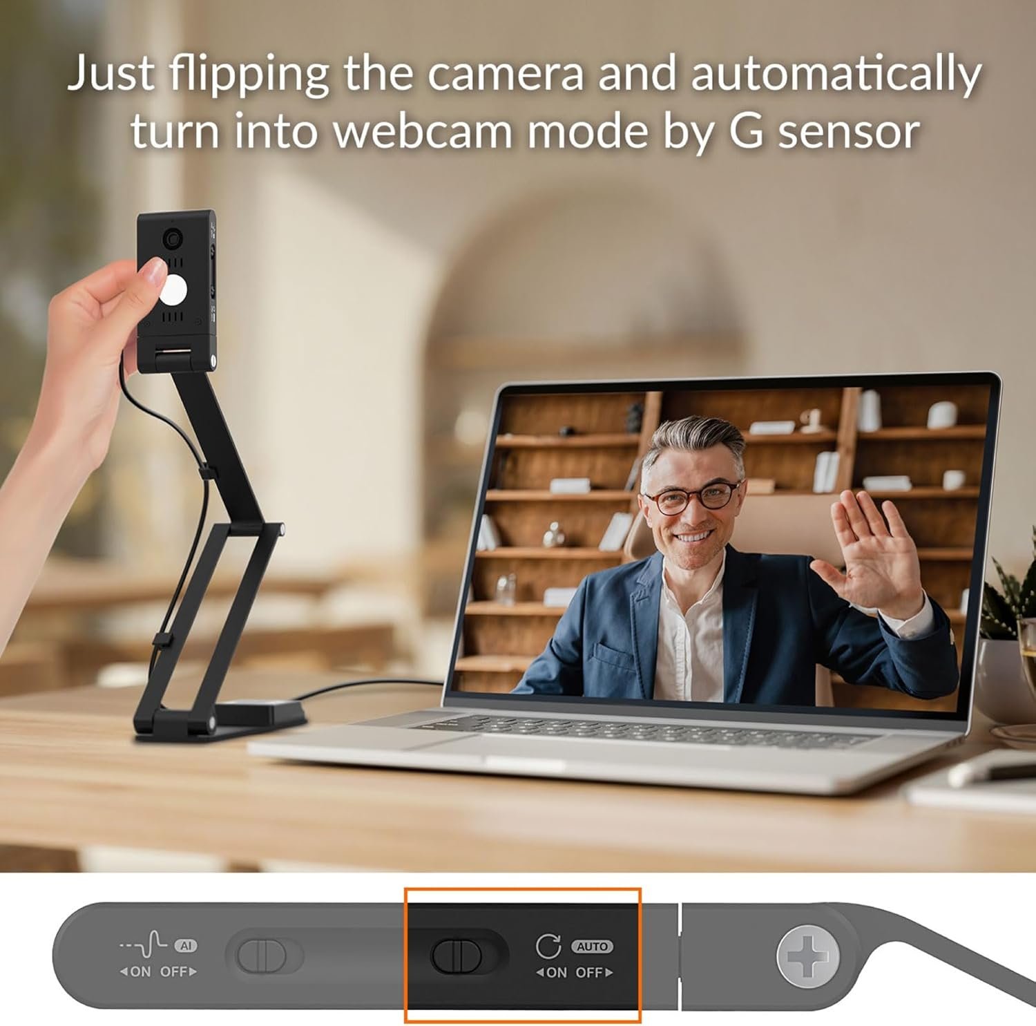 Innex DC500 13MP 4K USB Document Camera, Webcam & Scanner, 3-in-1, 13MP, Noise-Cancelling Mic, Dual Autofocus, Auto Flip, Built-in LED lamp, OCR, Win, Mac, Chromebook, Distance Education, Meetings - Image 6