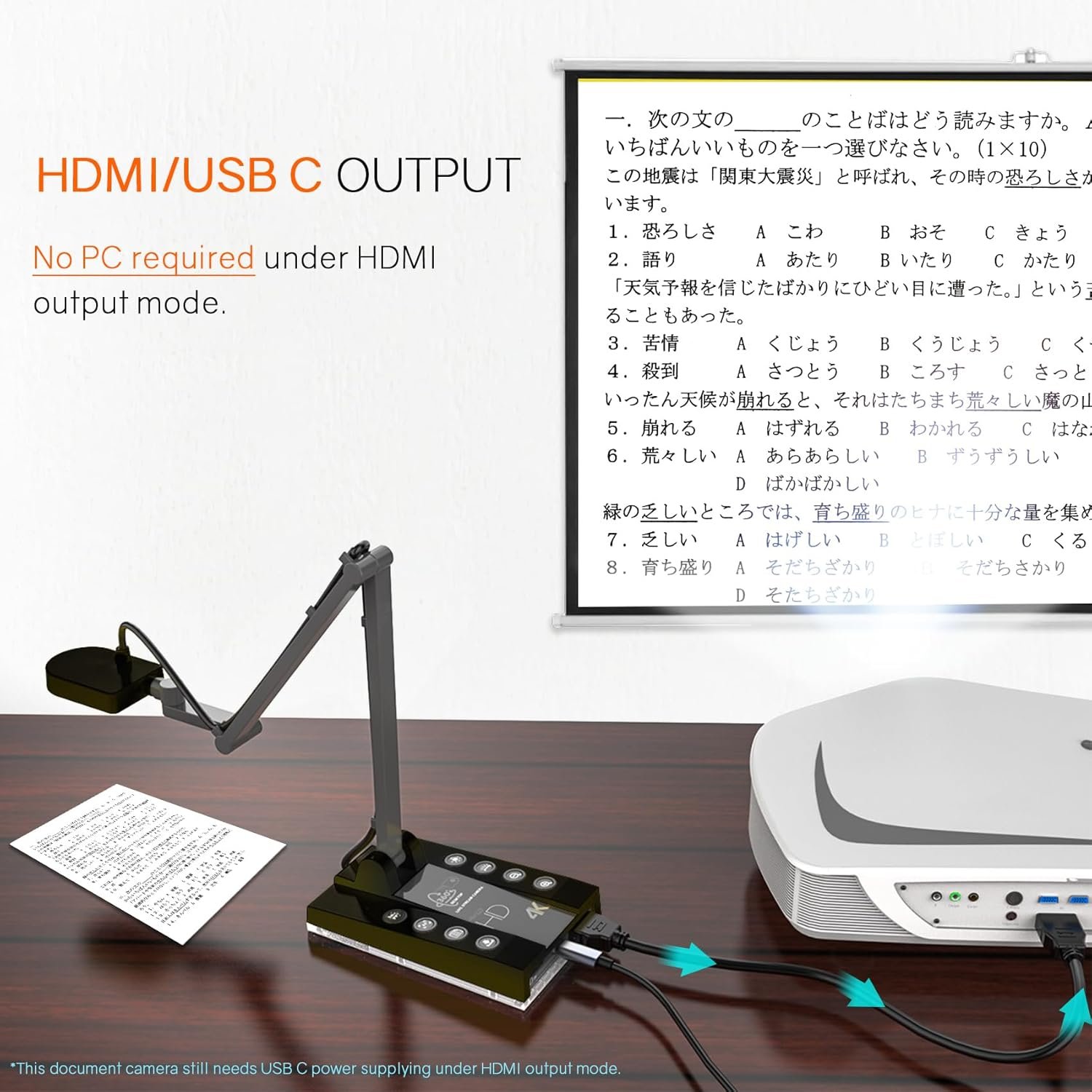 TreasLin Document Camera for Teachers HDMI USB-C 15MP HDIM Document Camera, Remote Learning Classroom Presentations Camera Art Classes Online Teaching with Multi Angle Rotation Adjustment LED Light - Image 5