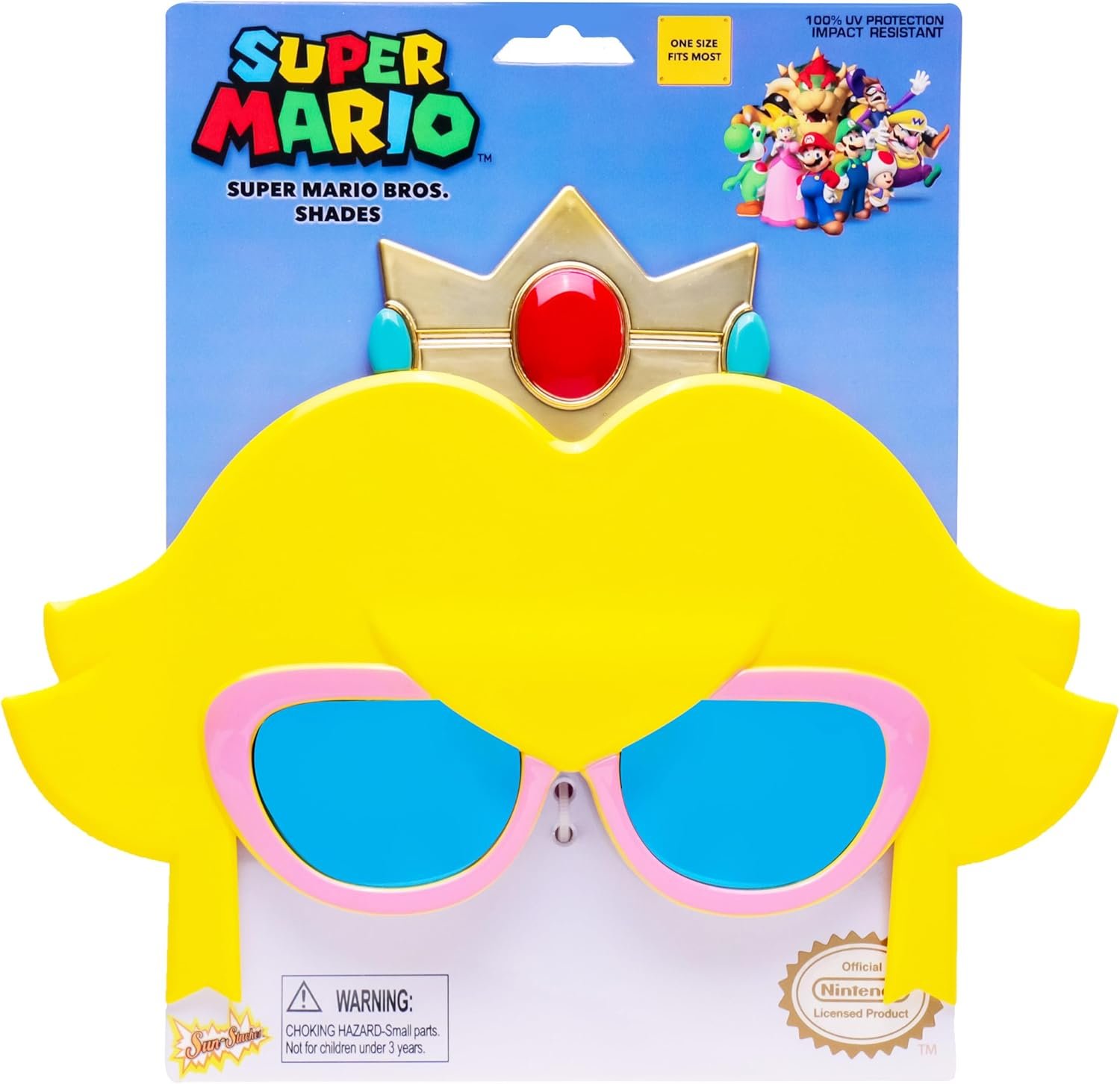 Sun-Staches Princess Peach Sunglasses | Officially Licensed Nintendo Costume Accessory for Super Mario Fans | UV 400 | One Size Fits Most Adults - Image 5