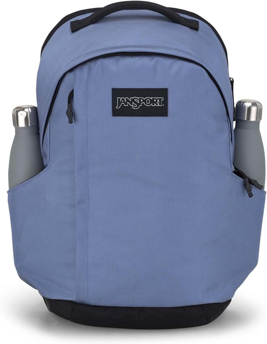 JanSport Station Pack – Large Backpack with Side Access Padded Laptop Sleeve, Dual Water Bottle Pockets, and Organizer Loft Pocket, Elemental Blue - Image 3
