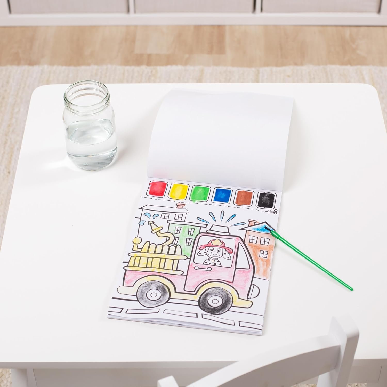 Melissa & Doug Paint With Water - Vehicles, 20 Perforated Pages With Spillproof Palettes - Image 9
