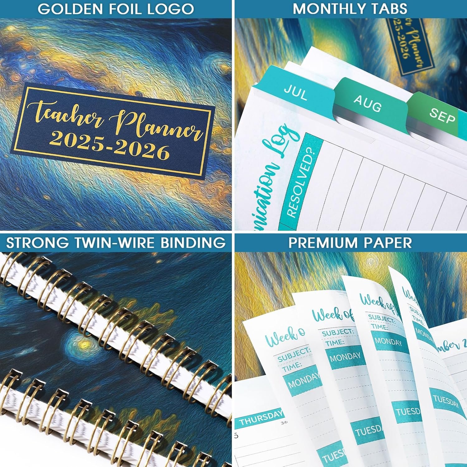 Teacher Planner 2025-2026 - Teacher Lesson Planner 2025-2026, 9" x 11", Jul.2025 - Jun.2026, Weekly & Monthly Lesson Plan Book for Teachers with Back pocket, Colorful Tabs - Image 8