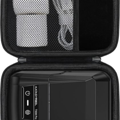 Hard Carrying Case for SUPVAN T50M Pro Bluetooth Label Maker Machine, Inkless Labeler Storage Travel Holder fit Label Tape, Charging Cable, User Manual, Black