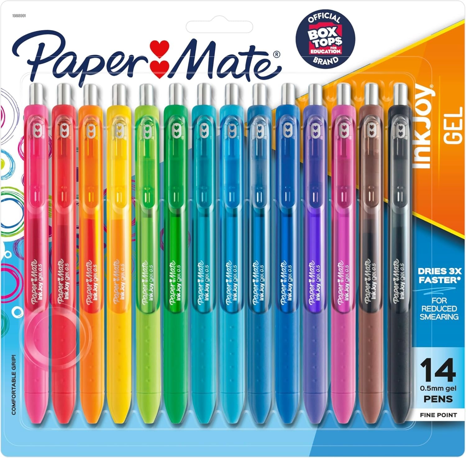 Paper Mate InkJoy Pens, Gel Pens, Fine Point (0.5 mm), Assorted, 14 Count - Back to School, Teacher Supplies, Writing, Journaling