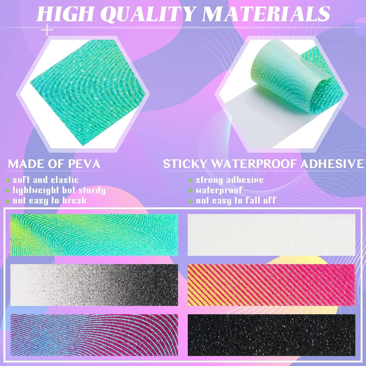 36 Pcs Anxiety Sensory Stickers Mental Health Stickers Fidget Textured Strips Toys Adhesive Tactile Calm Relief Items for Adults Desk School Counselor Classroom(Gradient Style) - Image 3