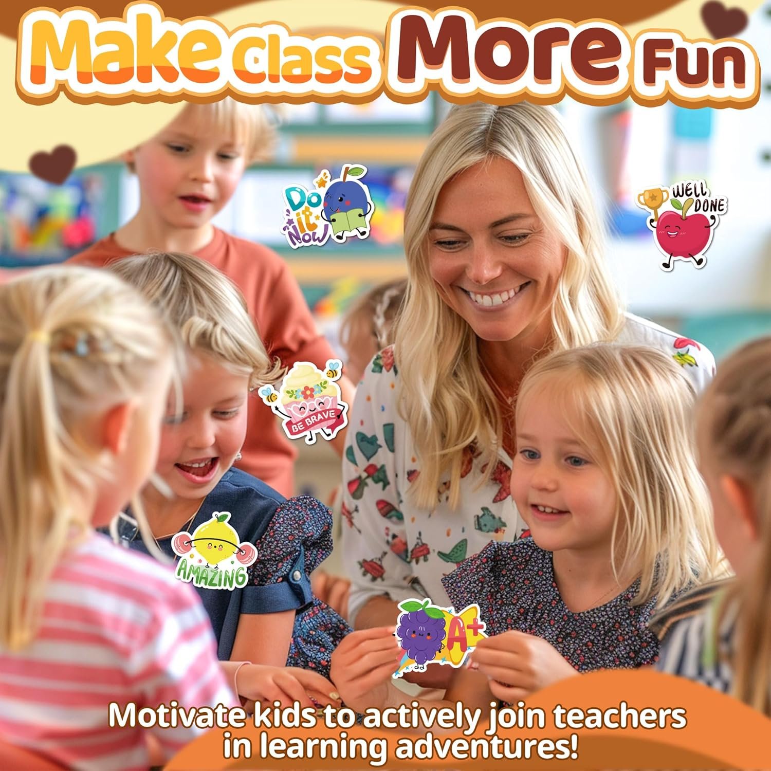 300PCS Large Scratch and Sniff Scented Stickers for Kids, Incentive Smelly Summer Sticker, Motivational for Kids, Bigger Reward Stickers for Student Classroom Must Haves School Supplies - Image 5