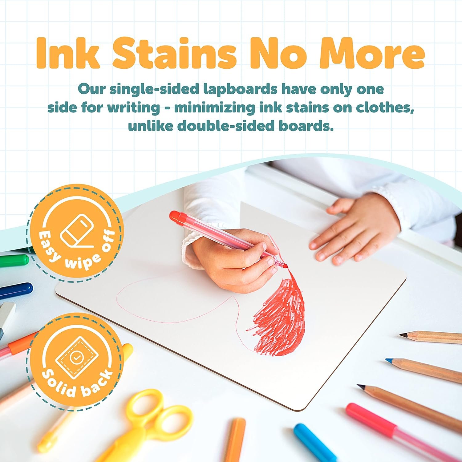 Dry Erase Lapboards - Pack of 48 Whiteboard Set - 9x12 - Student Single Sided - Improve Children's Classroom Learning with Reusable, Durable, Portable White Boards - Image 2