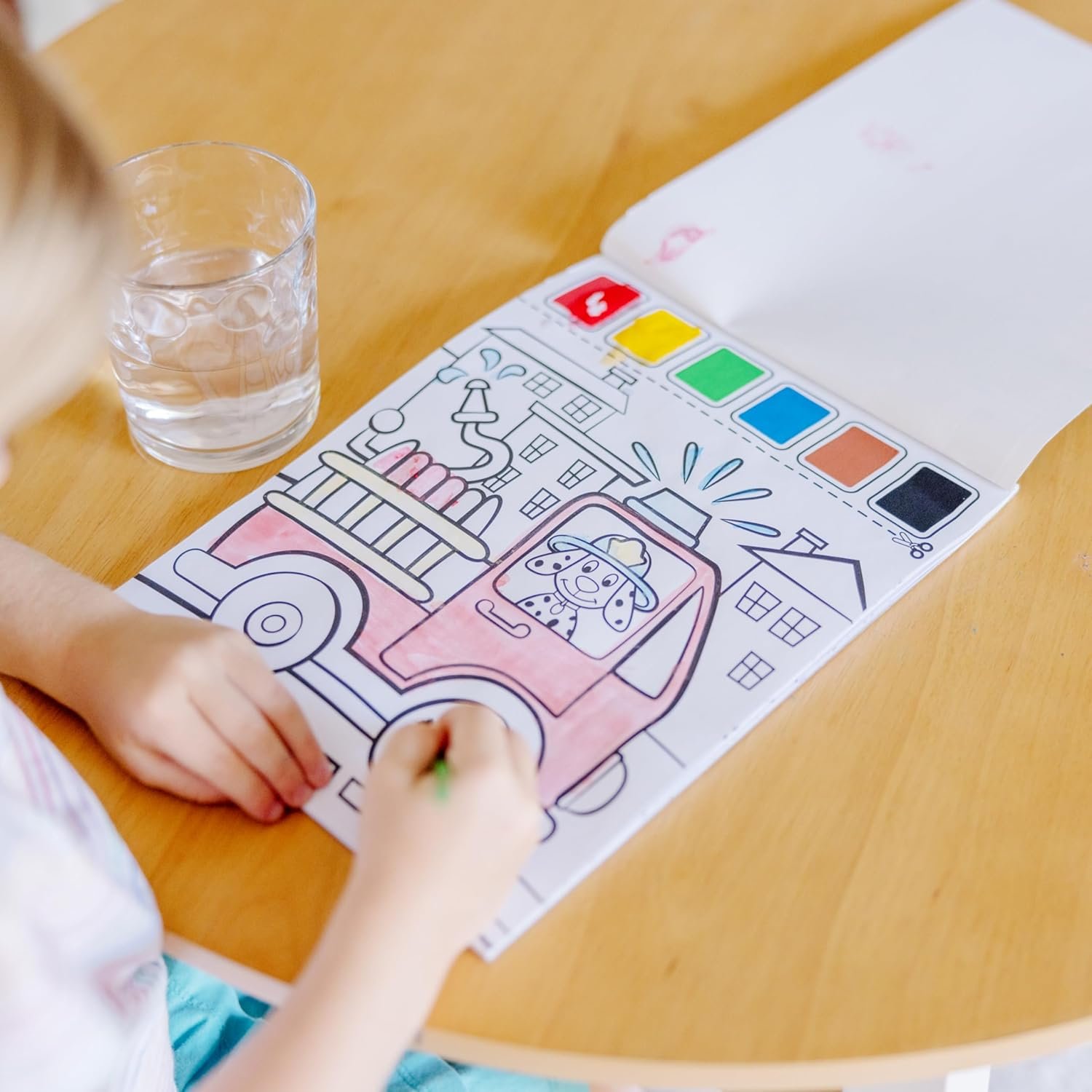 Melissa & Doug Paint With Water - Vehicles, 20 Perforated Pages With Spillproof Palettes - Image 5