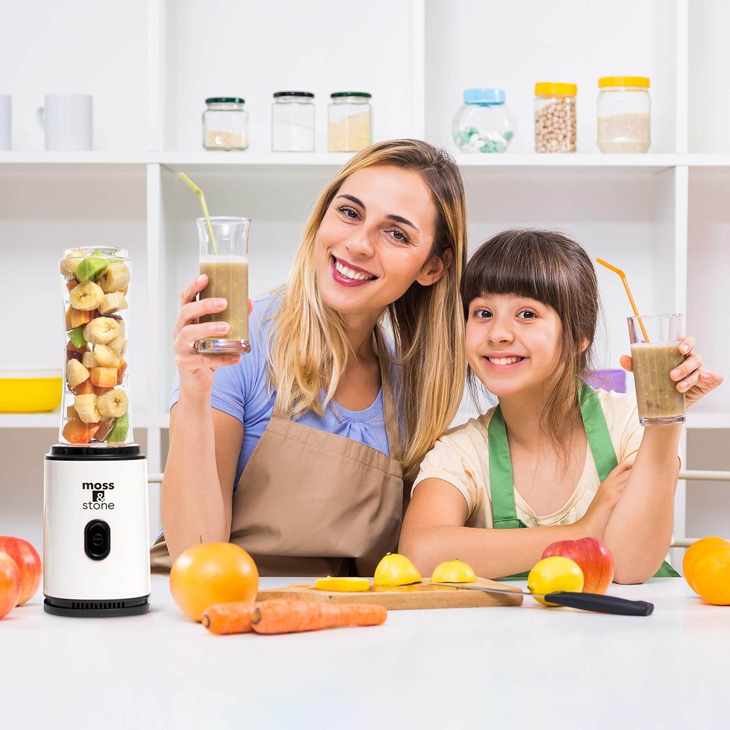 Moss & Stone Personal Blender Single Serve Shake & Smoothies Maker with Portable Travel Sport Bottle - Mini Juicer, White & Black Single Serve Blender for Smoothies and Shakes - Bottle 20 oz - Image 7