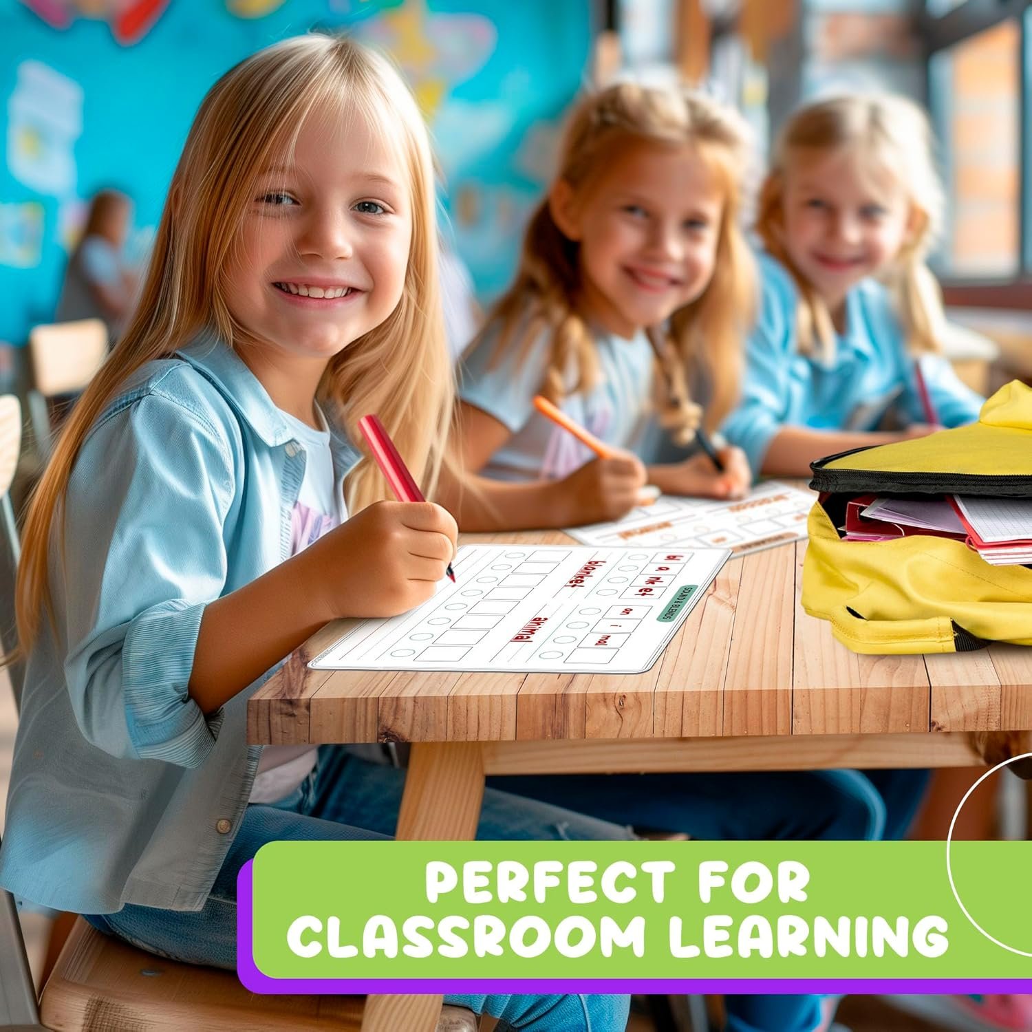 SCRIBBLEDO Phonemic Awareness Sounds & Blends Dry Erase Sheets 9”x12” Phonics Learning English Syllables Letter Practice Homeschool Teacher Student Supplies Classroom Pack of 10 - Image 6