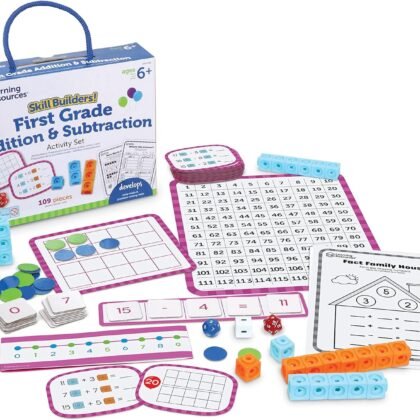 Skill Builders! 1st Grade Addition & Subtraction, Homeschool Curriculum, First Grade Learning Games, First Grade Learning Materials,Back to School, 109 Pieces, Age 6+