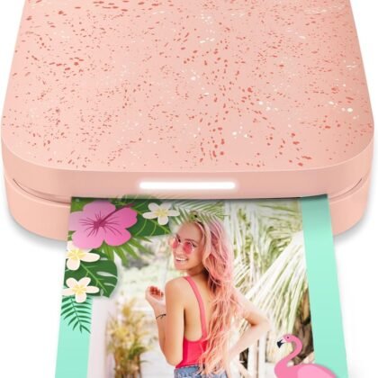 HP Sprocket 2x3" Instant Smartphone Photo Printer - Portable Color Wireless Mobile Printer - Zink Sticky-Back Photos - Print from Compatible iOS & Android Devices with Bluetooth w/Fun App - Pink