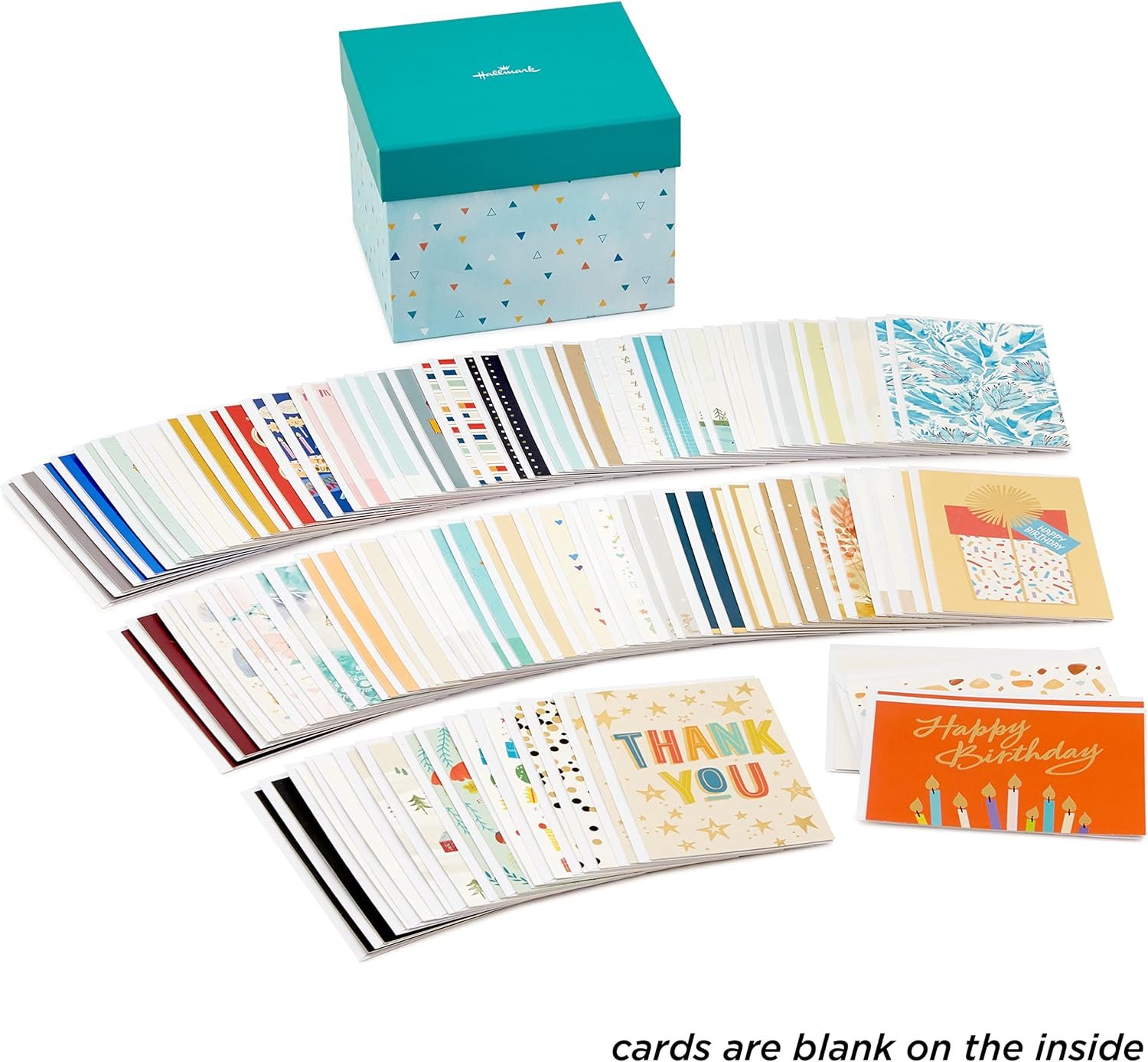 Hallmark All Occasion Boxed Set of Assorted Blank Greeting Cards with Card Organizer (Pack of 100)—Birthday, Thank You, Congratulations, Wedding, Baby, Thinking of You, Sympathy - Image 4