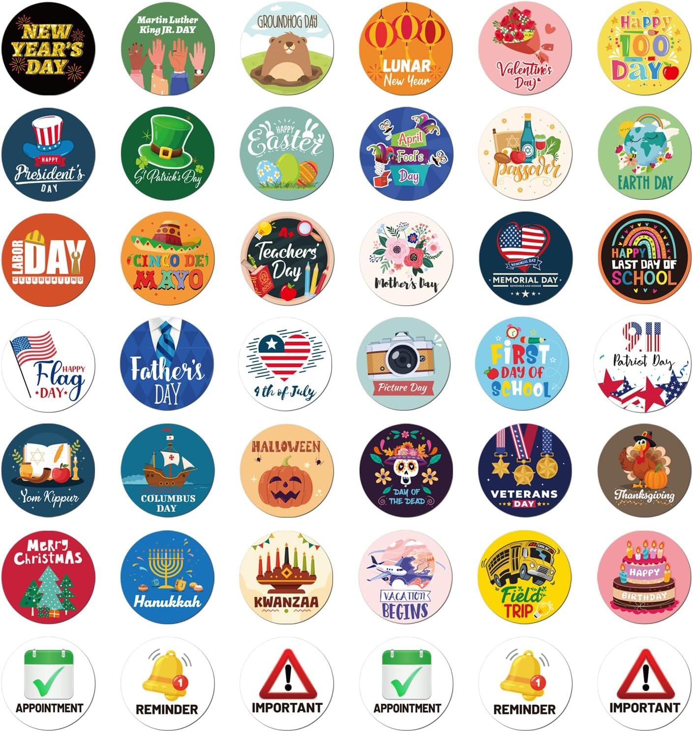 Holiday Magnets for Magnetic Calendar - 42Pcs Flag Day Last Day of School Patriot Day Halloween Refrigerator Calendar Magnets Seasonal Magnetic for Classroom Home Festival Whiteboard