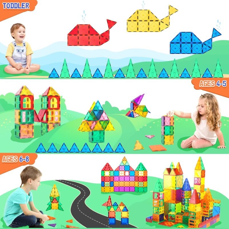 Magnetic Tiles Toddler Toys Magnetic Building Blocks for Kids Ages 3-12 STEM Educational Toys for Girls & Boys Sensory Play for Preschool Learning Classroom Must Have Decor - Image 4