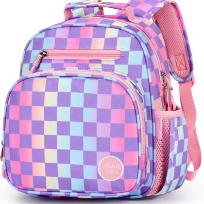 mibasies Toddler Backpack for Girls 2-4: Preschool Kindergarten Backpack - Cute Kids Backpacks for Girls - Checkerboard