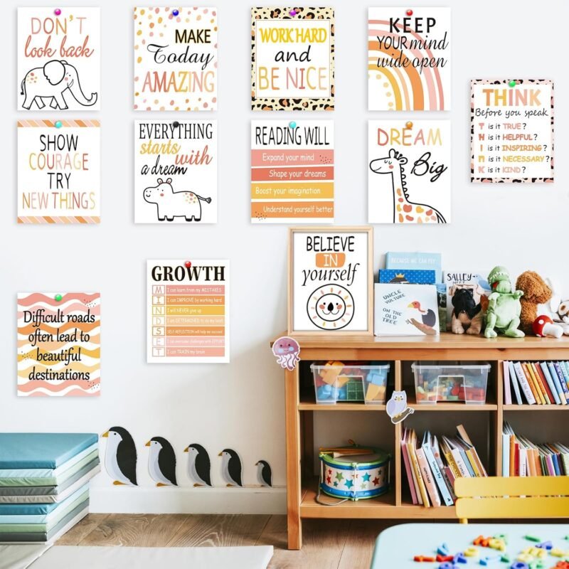 12 Simply Safari Inspirational Quotes Posters for Classroom Decor Signs Boho Neutral Motivational Bulletin Board Safari Themed Wall Art Growth Mindset Board Sign for Kids Kindergarten Unframed (8×10) - Image 6