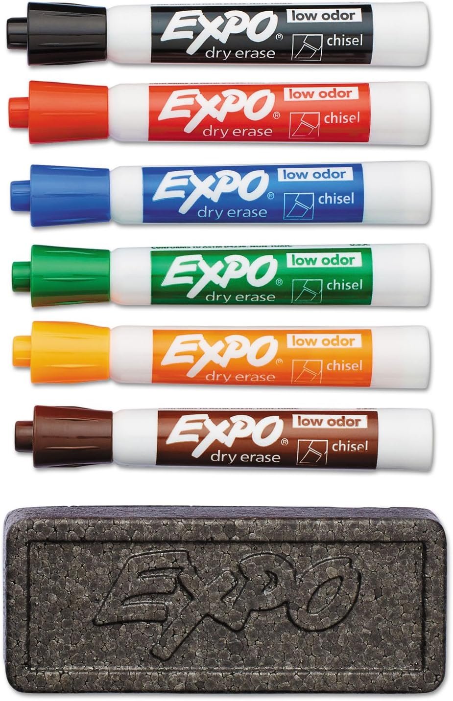 EXPO 80556 Dry Erase Marker & Organizer Kit Chisel Tip Assorted 6/Set