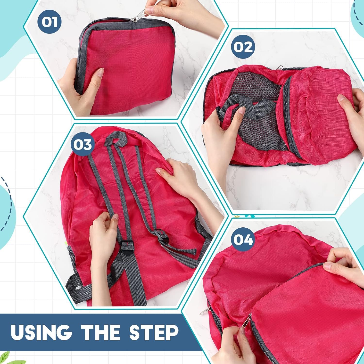 Jexine 10 Pcs Backpacks in Bulk 16.5 Inches Back Pack Basic Backpack for Adult Lightweight Outdoor Travel Book Bags(Multicolor) - Image 5