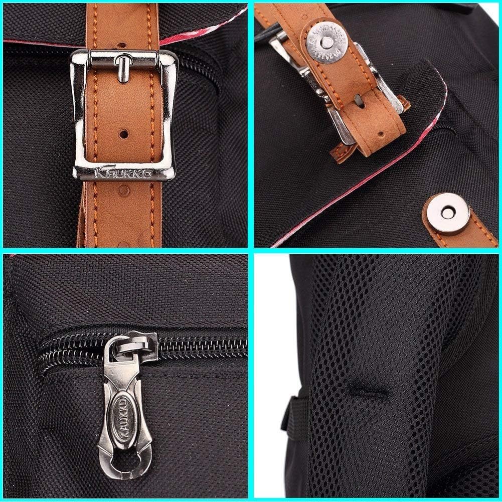 KAUKKO Travel Laptop Backpack Outdoor Rucksack Causal backpack Fits 15.6"(Nylon Black) - Image 7