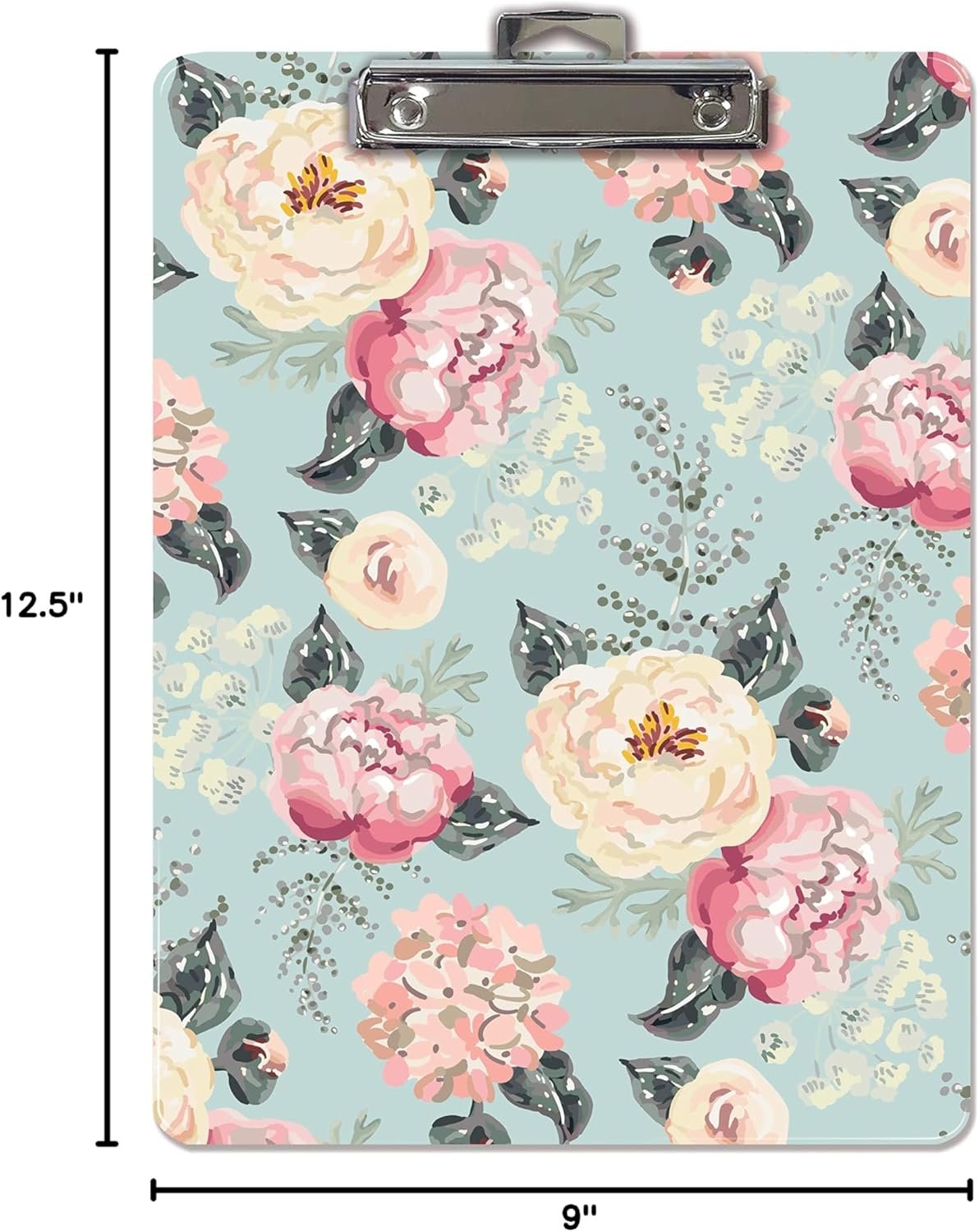 Better Office Products Fashion Clipboard, Floral Design, Standard A4 Letter Size, 12.5" x 9", Wooden Clipboard, Low Profile Clip, Retractable Hanging Tab, Decorative Clipboard (Victorian Floral) - Image 7