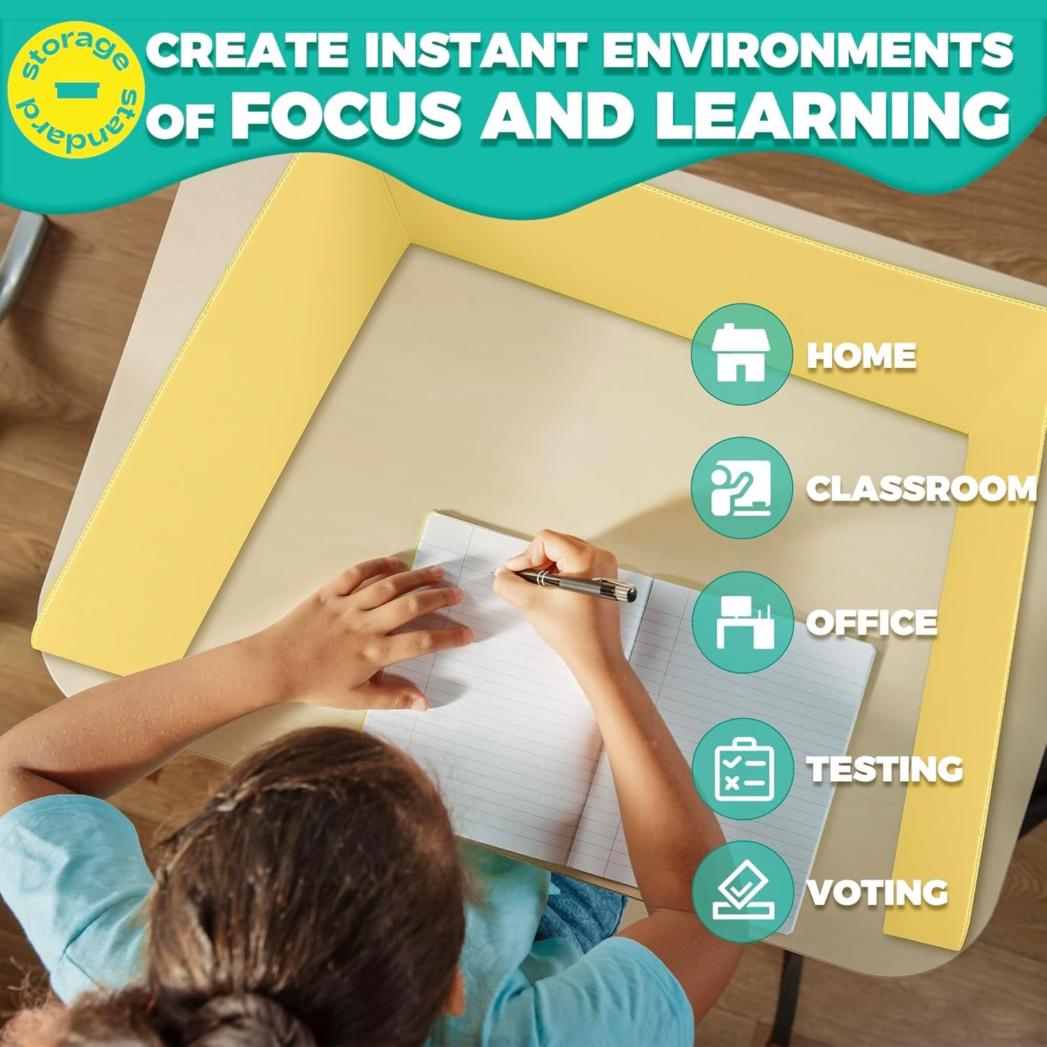 16 Pack Desk Privacy Folders for Students Desk Divider - Designer Pastel Color Privacy Folders for Students - Easy to Clean Strong Plastic Privacy Shield Desk Dividers for Students Classroom Supplies - Image 8