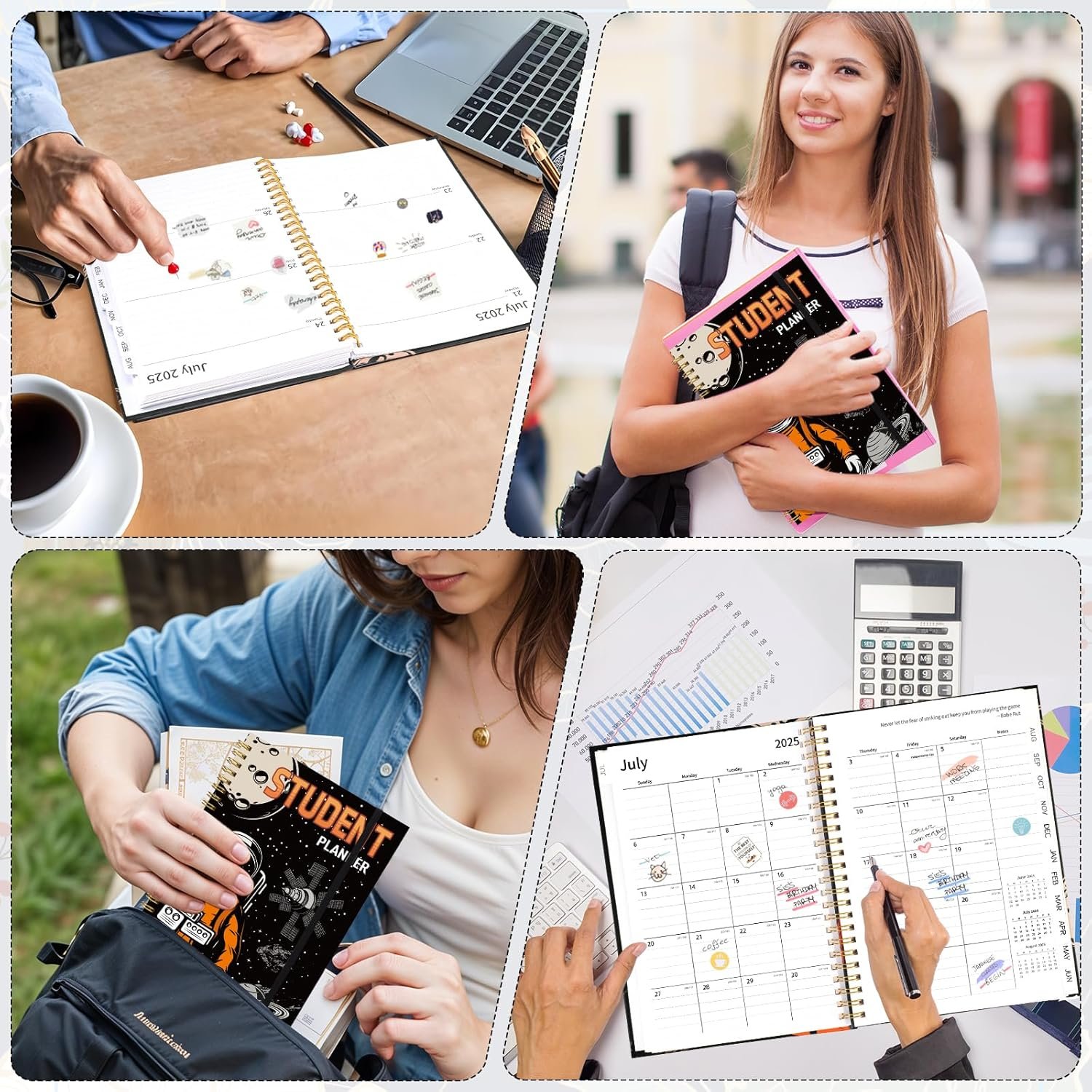 Student Planner 2025-2026, 6.5"x8.5" Weekly & Monthly Academic Planners July 2025 - June 2026 School Year Planner 2025-2026 with Tabs and Stickers - Image 7
