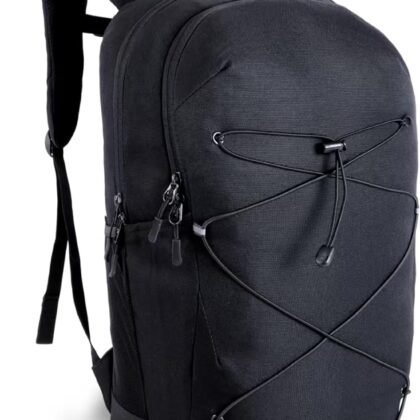 KEOFID Casual Backpack for Men and Women, Hiking Backpack for Travel, Black Daypacks for Sports, College, Water Resistant(Black)