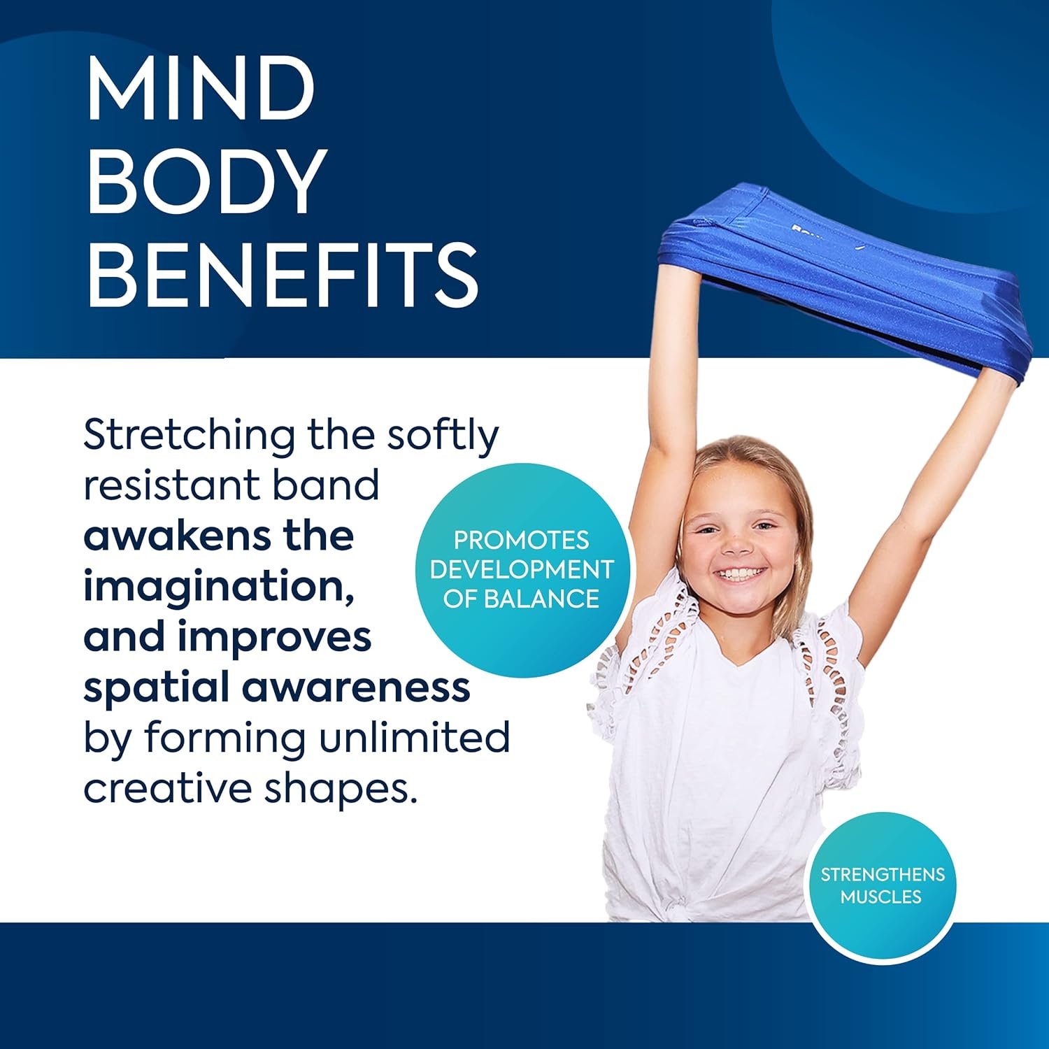 BouncyBand Stretch Band Focus Tool – 30” Resistance Band for Kids Stretches to Over 46” – Silent Sensory Tool Awakens Imagination, Develops Balance, and Strengthens Muscles - Image 5