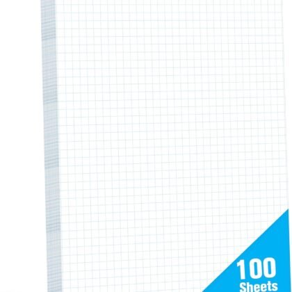 100 Sheets Graph Paper, Double-sided Grid Paper 4x4 Graph Ruled Paper (4 Squares per inch), Easy to Tear Blueprint Grid Pad For Students, Officers, Engineering Drawing, Drafting