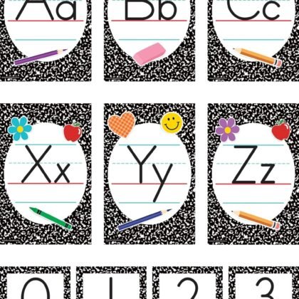 Teacher Created Resources Cool for School Composition Alphabet Bulletin Board (TCR9306)