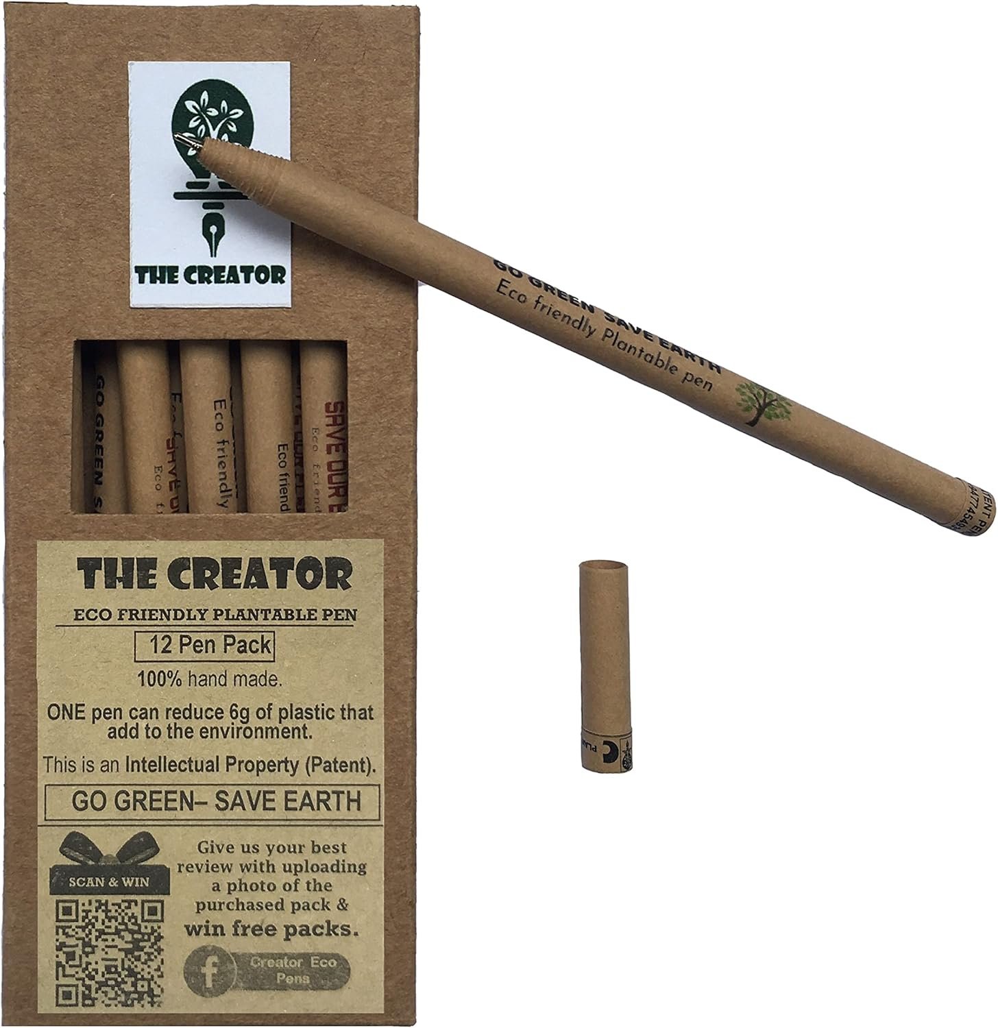 The CREATOR - PLANTABLE Pens One pen reduces 6g of plastic added to the environment Eco Friendly Go Green - Save Earth Give a gift that speaks to the Heart, Pack of (12) - Image 2
