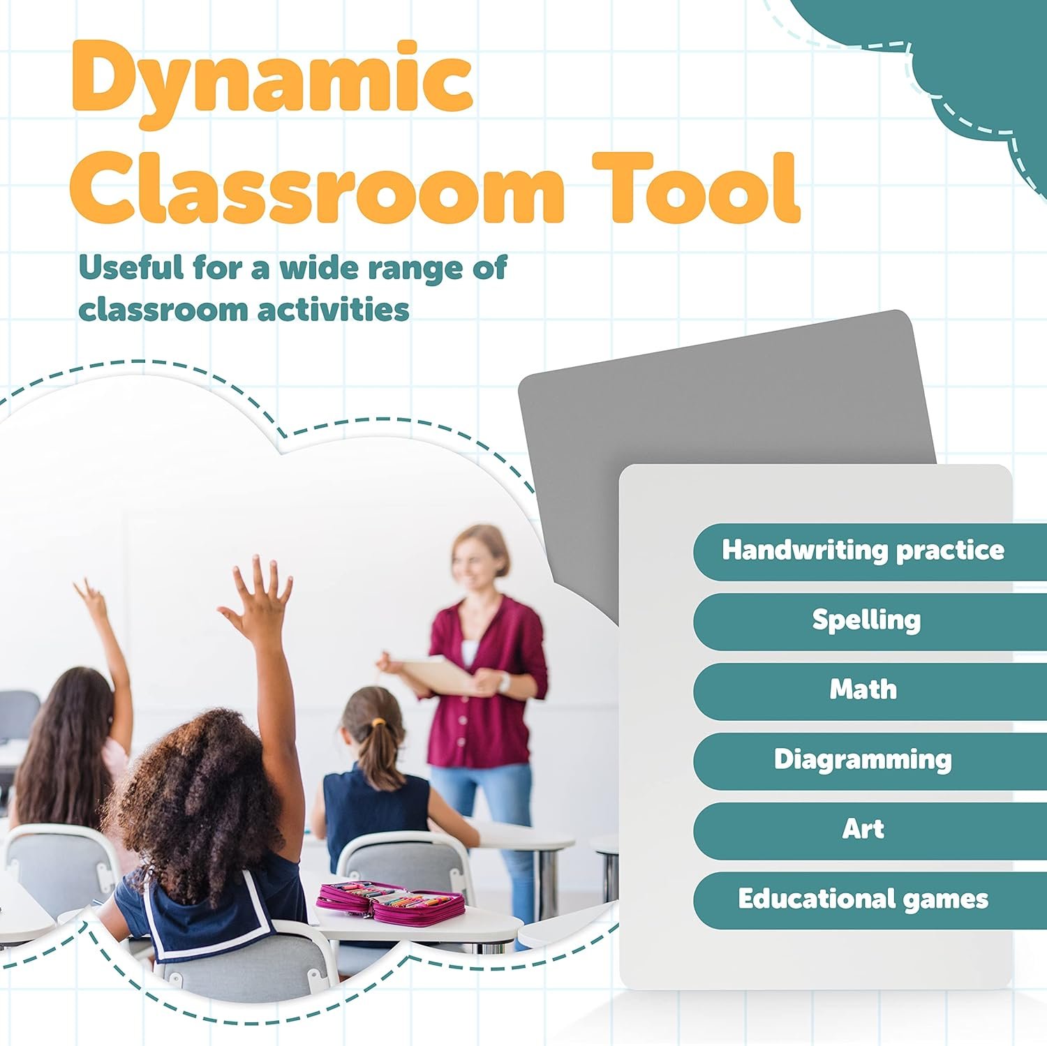 Dry Erase Lapboards - Pack of 48 Whiteboard Set - 9x12 - Student Single Sided - Improve Children's Classroom Learning with Reusable, Durable, Portable White Boards - Image 4