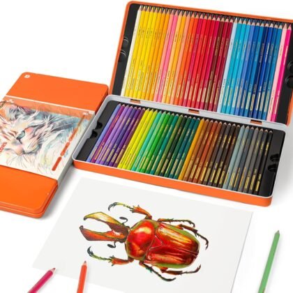 Woomer Premium 72 Colored Pencils, 3.8mm Artists Soft Core, Superior Color Rendering Pencil with Metal Protective Case, Break-Resistant Color Pencils for Adults Coloring Books, Sketch Beginner Pro
