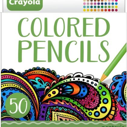 Crayola Colored Pencils For Adults (50ct), Colored Pencil Set for Adult Coloring Books, Coloring Set, Gift for Teens & Adults [Amazon Exclusive]