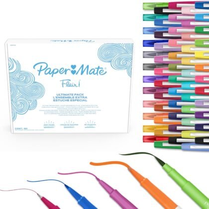 Paper Mate Flair Felt Tip Pens Ultimate Pack, Features 5 Different Types of Pens, Assorted Colors, 60 Count