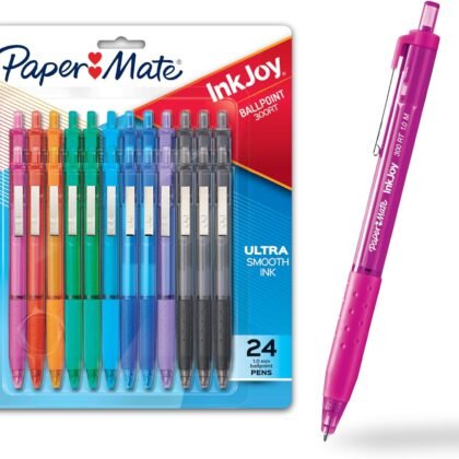 Paper Mate InkJoy 300RT Retractable Ballpoint Pens Medium Point 10 Ink Colors 24 Pack (1951398)
