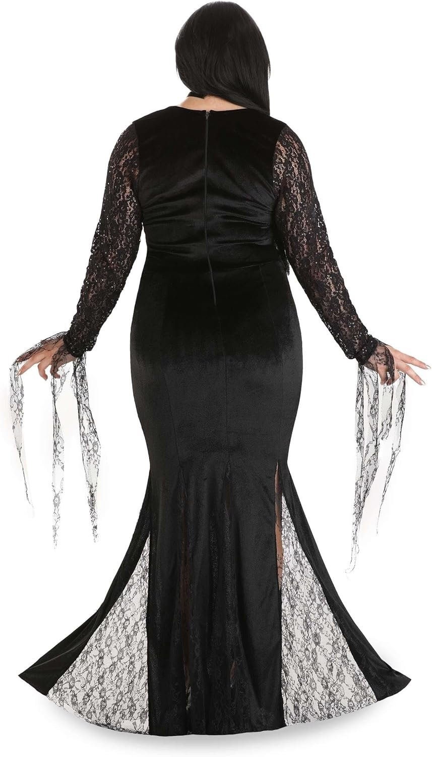 Dreamgirl Adult Womens Morticia Costume, Frightfully Beautiful Halloween Costume - Image 4